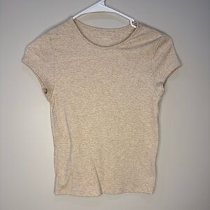 American Eagle Outfitters Light Beige Short Sleeve Tee SZ small